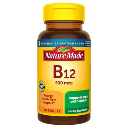 Nature Made Vitamin B12 500 mcg, Dietary Supplement for Energy Metabolism Support, 200 Tablets, 200 Day Supply